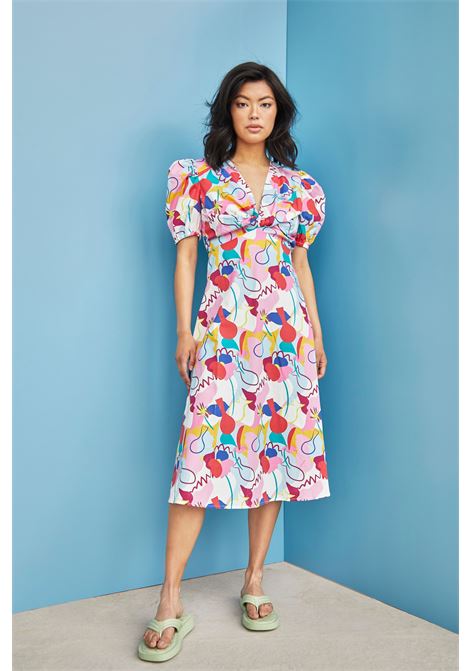 LADIES DRESS-ABSTRACT RAINBOW PRINT GLAMOROUS | Abiti | CA0261ABSTRACT RAINBOW PRINT